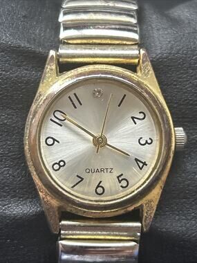 Two Tone Women’s Stretch Band Quartz Watch